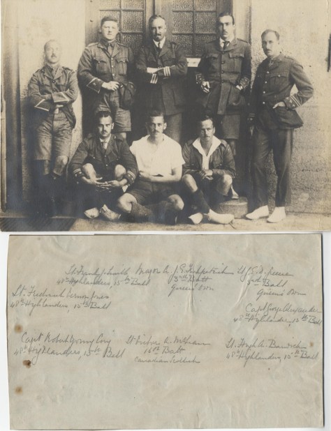 Upper Canada College First World War prisoners of war including 3rd Battalion's Major Kirkpatrick.