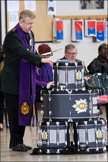 Dedication of new drums by Padre Captain John Niles.