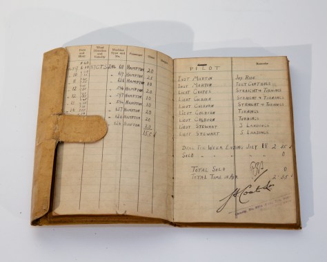01018 Percy Hampton Logbook inside