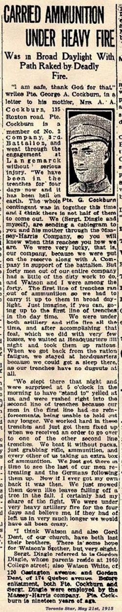 Cockburn, George Angus Newsclipping