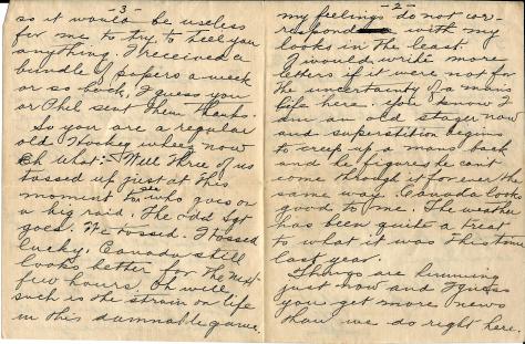 Page 2 of a letter from Lawrence Pridham to his Uncle Will (called Bill here) sent from France 18 April 1918