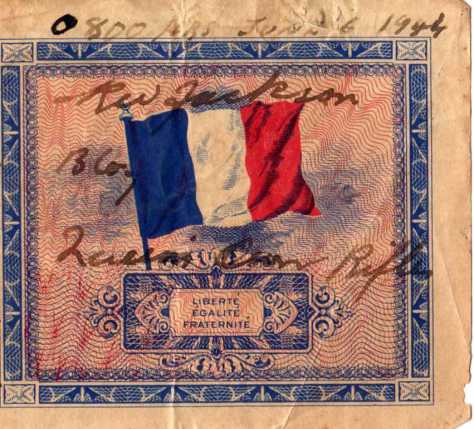 French 5 franc "invasion" notes from Rolph Jackson Collection