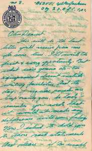 Last letter from Rolph Jackson to Olive Lipski before D-Day