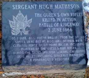 Grave marker for Sergeant Hugh Matheson