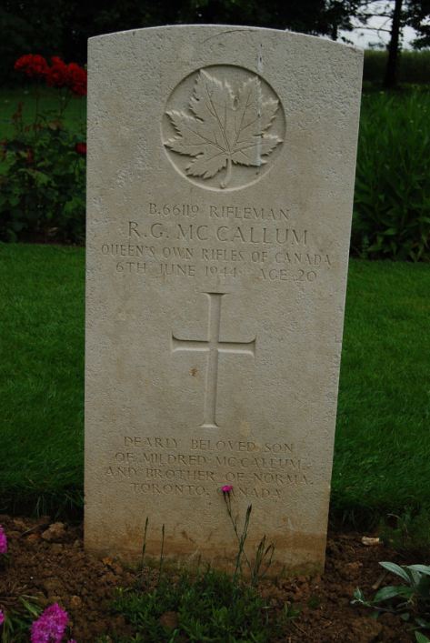 McCallum, Russell George death gravestone