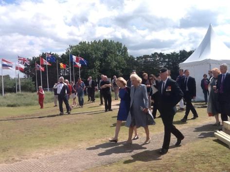 At Juno Beach Centre, 5 June 2014 from L to R: the Prime Minister's wife Lauren Harper, Her Royal Highness the Duchess of Cornwall, and Lieutenant Colonel John Fotheringham, CD