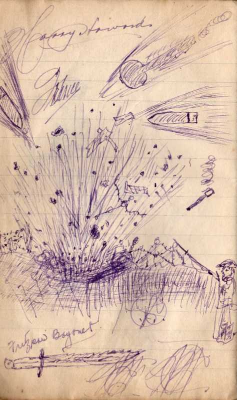 Shell exploding sketch from Pridha's diary Vol #4