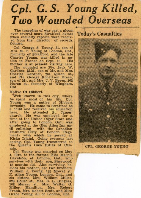 News clipping about Rifleman George Sherwood Young