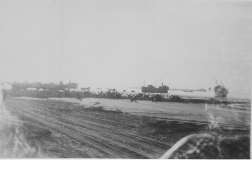Berniere-Sur-Mer looking onto the beach obstacles June