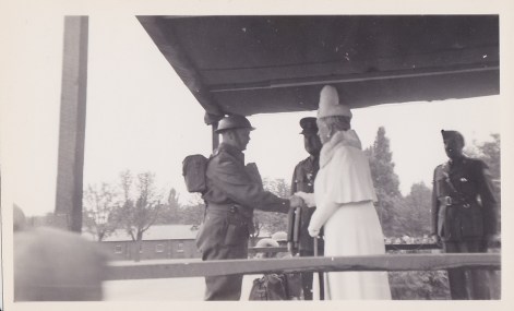 Col McKendrick Meets Queen mary Review stand Sept 10 1941