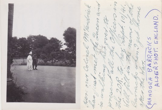 Col McKendrick meets Queen Mary Sept 10 1941