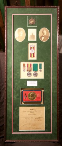 Shadow Box of South African War Memorabilia belonging to Edgar Henry Redway (04647)