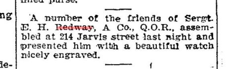 Redway, Alan gift from friends