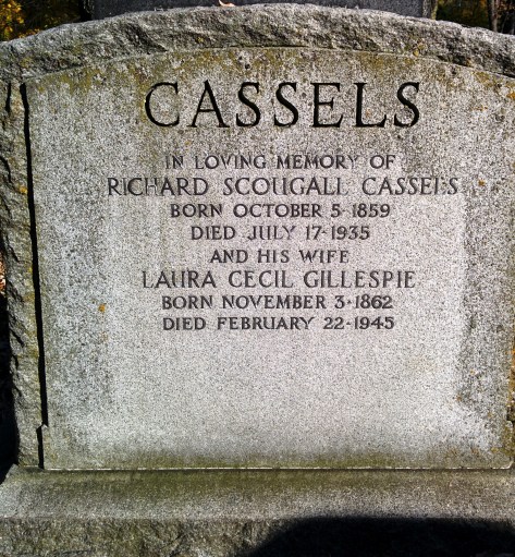 Grave marker of Captain Richard Scougall Cassels